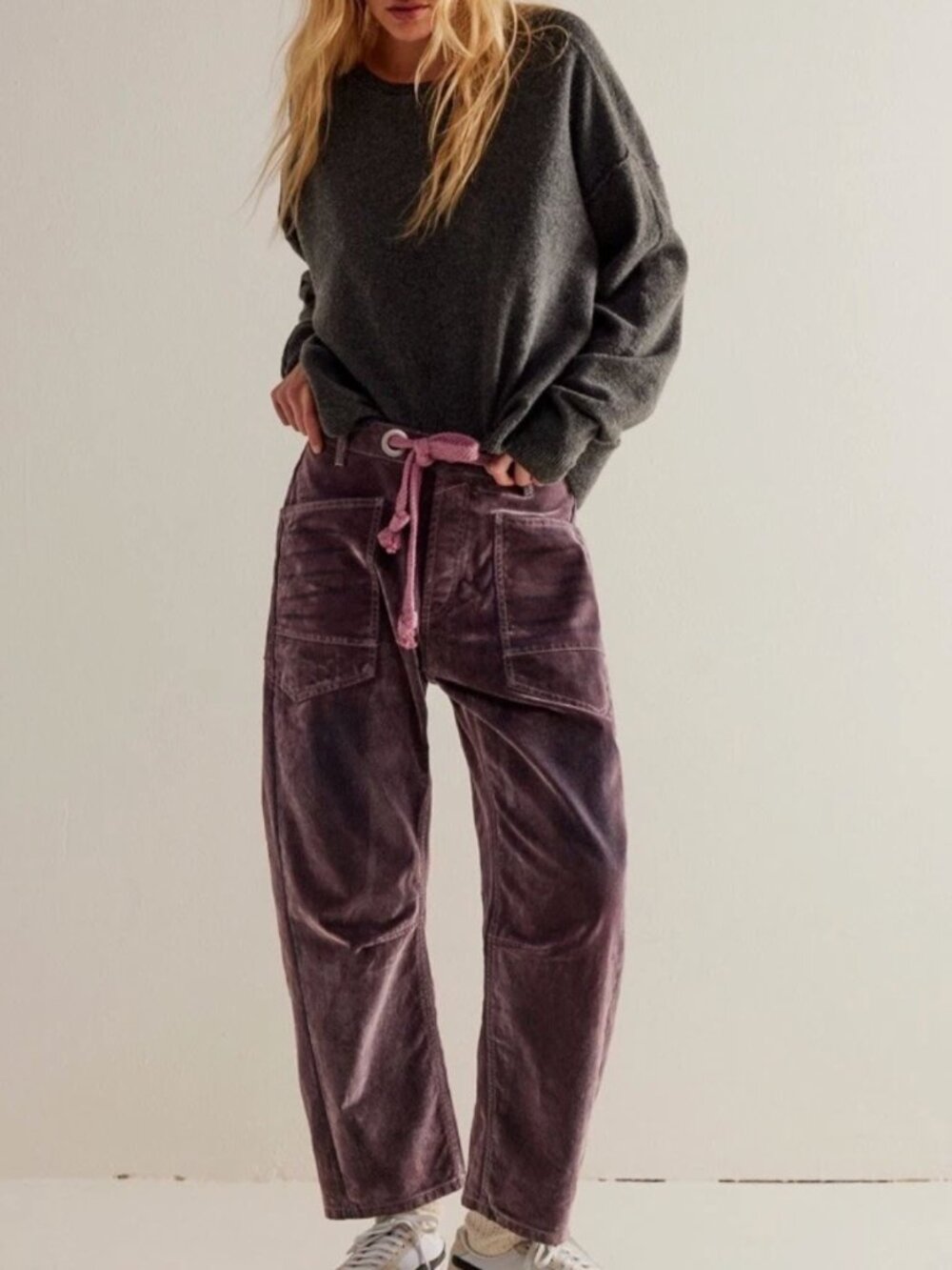 RARE NWOT Free People Moxie Flocked Barrel Jeans
